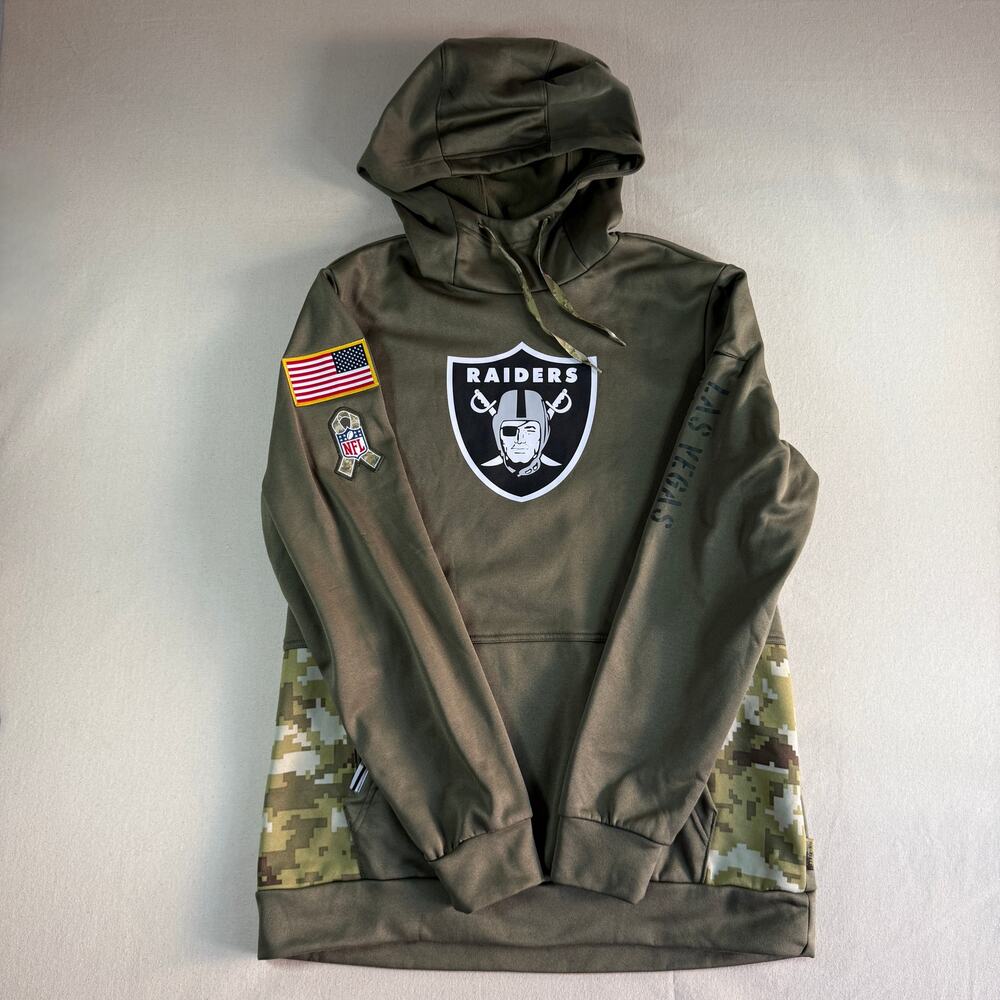 Nike Las Vegas Raiders Salute To Service Hoodie Medium Mens STS 2022 Olive Camo